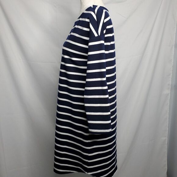 BB DAKOTA dress Dinah navy blue stripe ponte shift jersey M - Picture 5 of 10